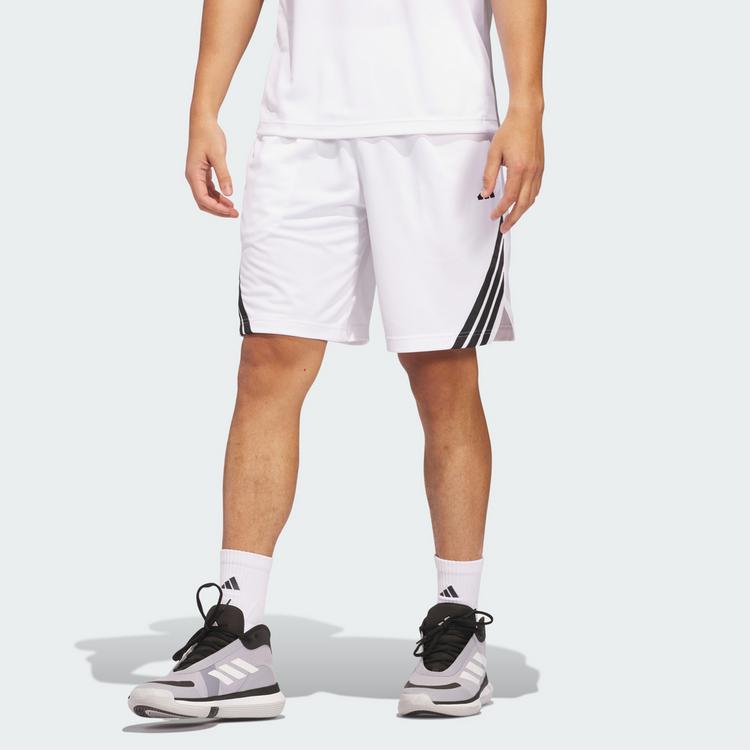 adidas adidas Legends 3-Streifen Basketball Shorts Basketball-Shorts Herren - White / Black - 0 | SportScheck