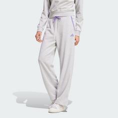 Rückansicht von adidas Essentials Color Pop French Terry Hose Trainingshose Damen Light Grey Heather