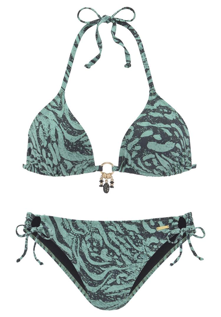 BRUNO BANANI BRUNO BANANI Triangel-Bikini Bikini Set Damen - jade bedruckt - 0 | SportScheck