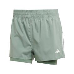 adidas Own the Run Climacool 2-in-1 Shorts Laufshorts Damen Silver Green