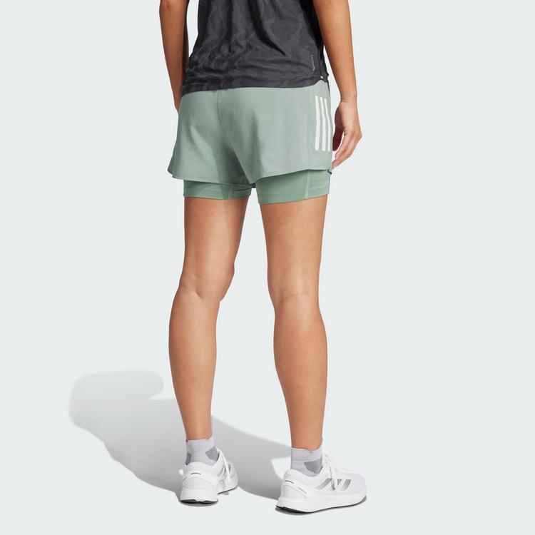 adidas adidas Own the Run Climacool 2-in-1 Shorts Laufshorts Damen - Silver Green - 1 | SportScheck