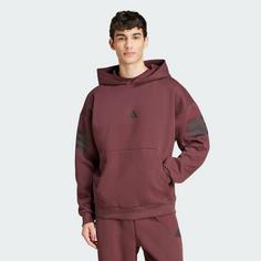 Rückansicht von adidas Future Icons 3-Streifen Hoodie Hoodie Herren Aurora Ruby