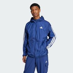 Rückansicht von adidas Essentials 3-Streifen Windbreaker Windbreaker Herren Dark Blue / White