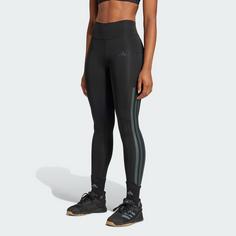 Rückansicht von adidas Optime 3-Streifen Full-Length Leggings Leggings Damen Black