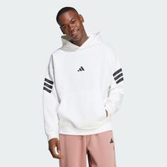 Rückansicht von adidas Future Icons 3-Streifen Hoodie Hoodie Herren White