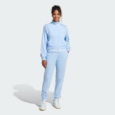 Rückansicht von adidas Essentials Feel Cozy Trainingsanzug Trainingsanzug Damen Glow Blue