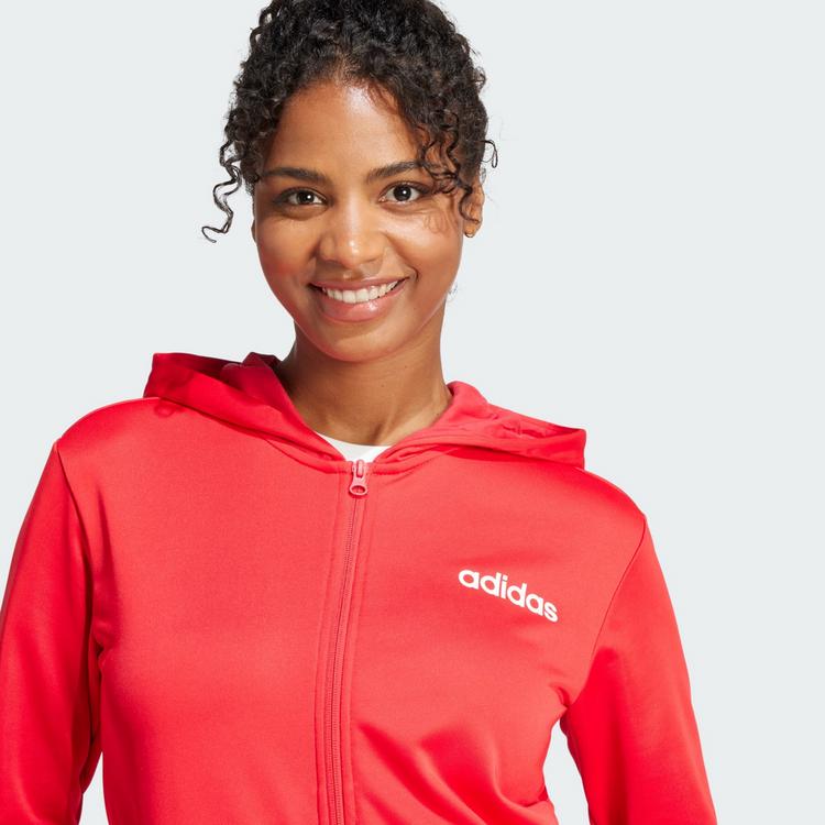 adidas adidas Essentials Linear Trainingsanzug Sweatjacke Damen - Pure Ruby - 0 | SportScheck