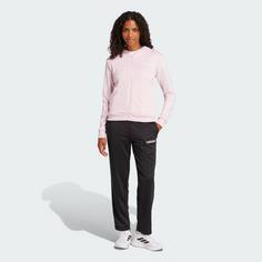 Rückansicht von adidas Essentials Linear Trainingsanzug Sweatjacke Damen Clear Pink