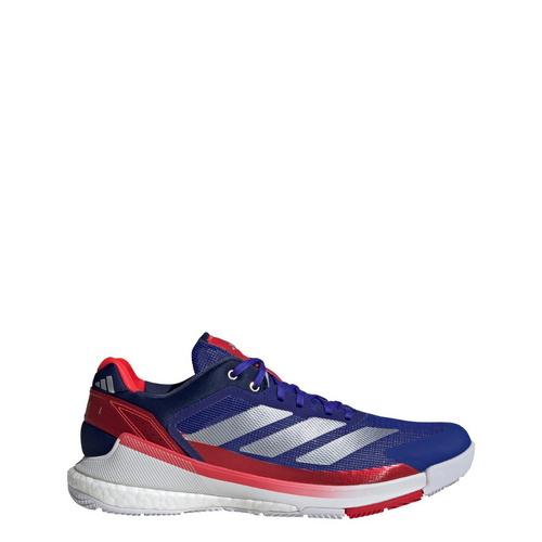 Rückansicht von adidas Crazyquick BOOST Padel-Schuh Tennisschuhe Herren Lucid Blue / Silver Metallic / Cloud White