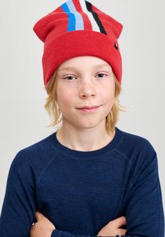 Rückansicht von reima Tiimi Beanie Kinder Tomato red