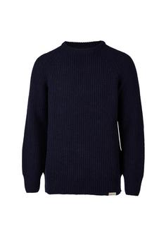 Cleptomanicx Crewneck Ribber Strickpullover Herren Dark Navy