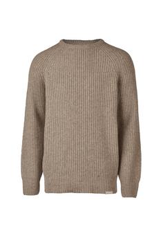 Cleptomanicx Crewneck Ribber Strickpullover Herren Creme