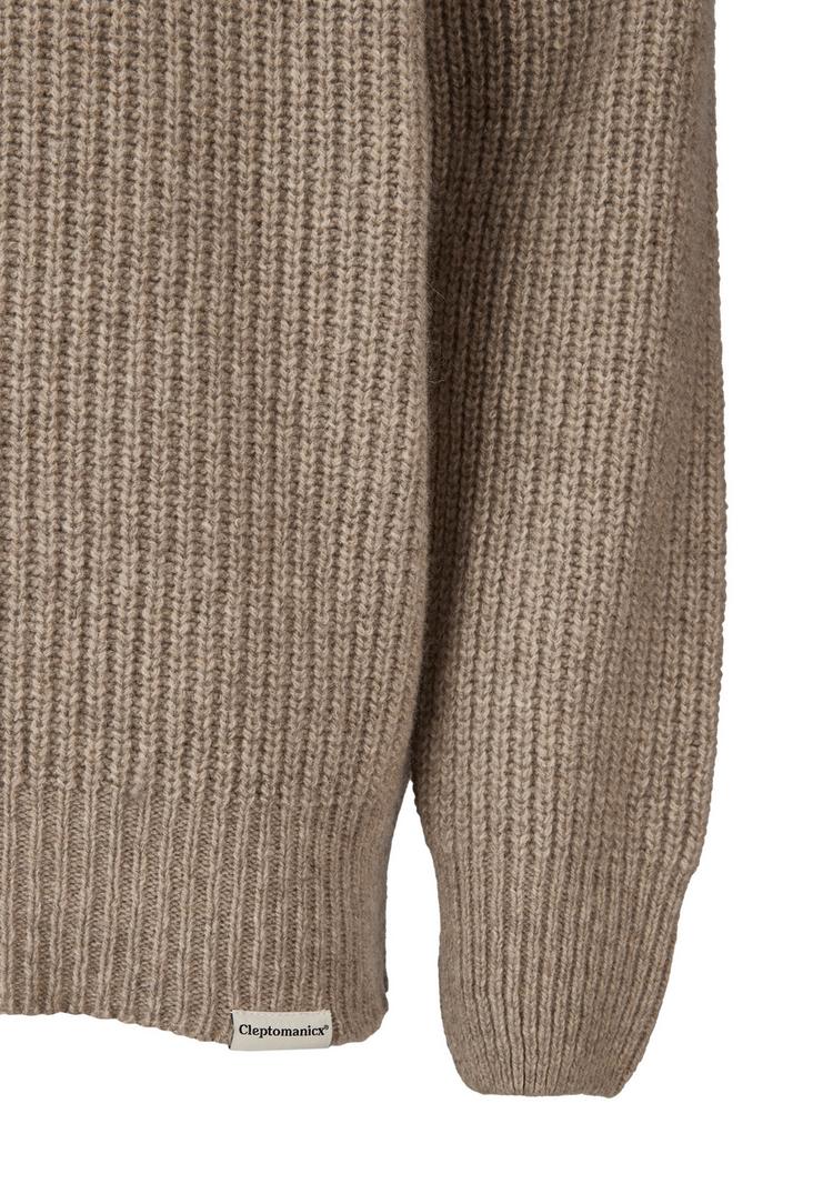 Cleptomanicx Cleptomanicx Crewneck Ribber Strickpullover Herren - Creme - 1 | SportScheck