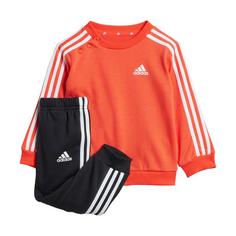 adidas Essentials 3-Streifen Kids Jogginganzug Trainingsanzug Kinder Bright Red / White