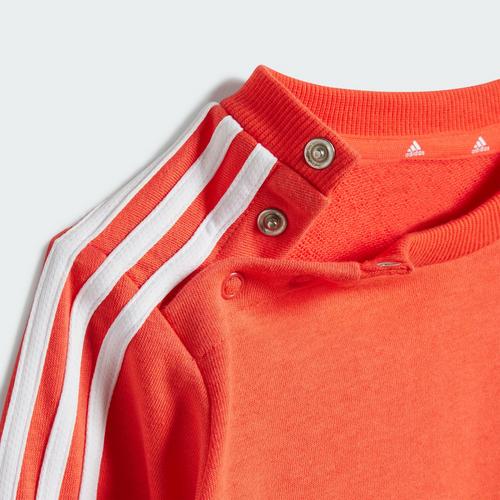 Rückansicht von adidas Essentials 3-Streifen Kids Jogginganzug Trainingsanzug Kinder Bright Red / White