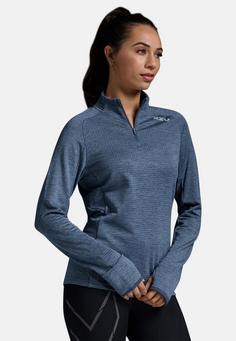 Rückansicht von 2XU Ignition 1/4 Zip Funktionsshirt Damen indigo-halogen reflective
