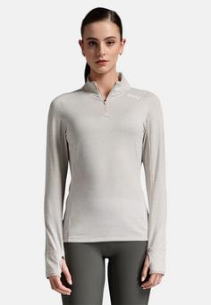 Rückansicht von 2XU Ignition 1/4 Zip Funktionsshirt Damen moon-white reflective
