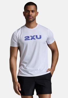 Rückansicht von 2XU Contender Tee Funktionsshirt Herren white-scatter