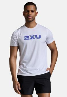 Rückansicht von 2XU Contender Tee Funktionsshirt Herren white/scatter