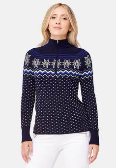 Rückansicht von Krimson Klover Snowhut Zip Neck Layerlangarmshirt Damen navy