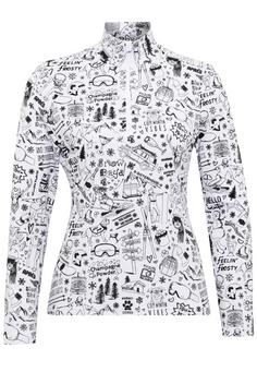 Krimson Klover Graffiti Top Layerlangarmshirt Damen white