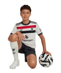 Rückansicht von adidas Originals Manchester United Short 3rd Fußballshorts Kinder grau