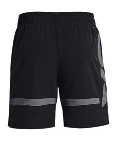 Rückansicht von Under Armour Baseline Woven Short Sweathose Herren schwarz