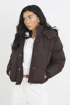 Rückansicht von BRAVE SOUL Bunny Steppjacke Damen dark chocolate