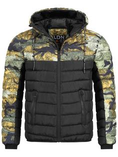 BRAVE SOUL Cyiber Steppjacke Herren schwarz / gelb-grün camouflage