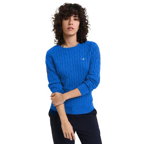 Rückansicht von GANT Strickpullover Strickpullover Damen Blau (Greece)