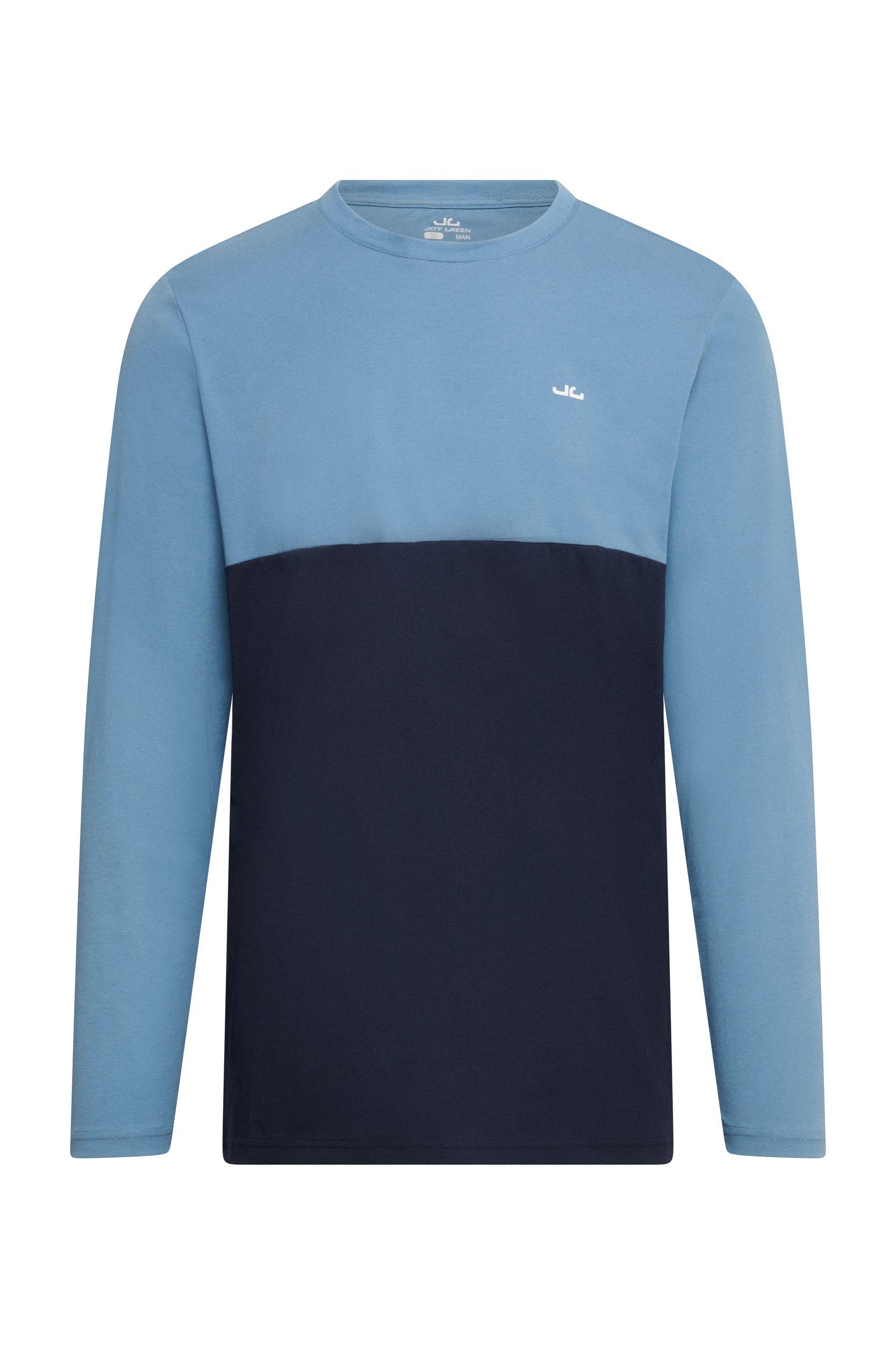 Jeff Green Bo Langarmshirt Herren - Navy/Sky Blue