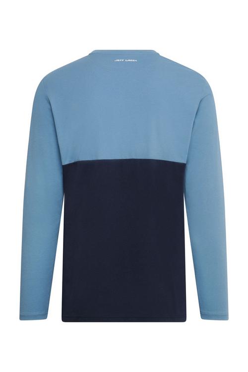 Rückansicht von Jeff Green Bo Langarmshirt Herren Navy/Sky Blue