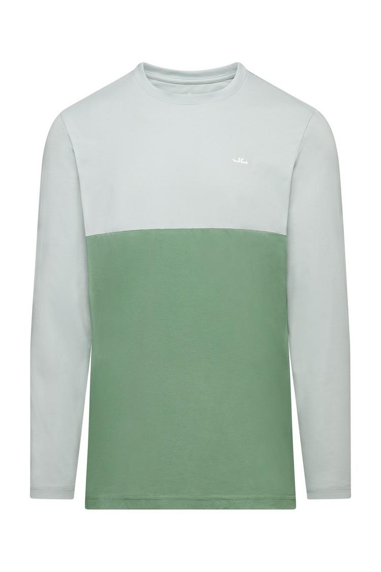 Jeff Green Jeff Green Bo Langarmshirt Herren - Mint Grey/Olive - 0 | SportScheck