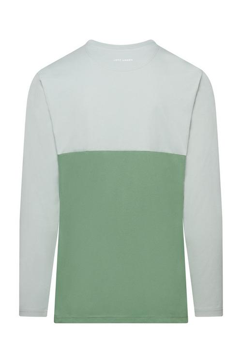 Rückansicht von Jeff Green Bo Langarmshirt Herren Mint Grey/Olive
