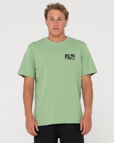 RUSTY R DOT SHORT SLEEVE TEE T-Shirt Herren Army Green
