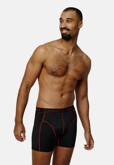 Rückansicht von DANISH ENDURANCE Sports Trunks Boxershorts Herren black/black/red seams