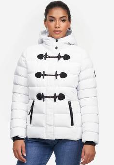 Rückansicht von BRAVE SOUL Pentagon Steppjacke Damen weiss