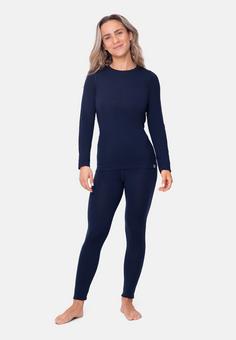 Rückansicht von DANISH ENDURANCE Merino Baselayer Wäscheset Damen dark navy