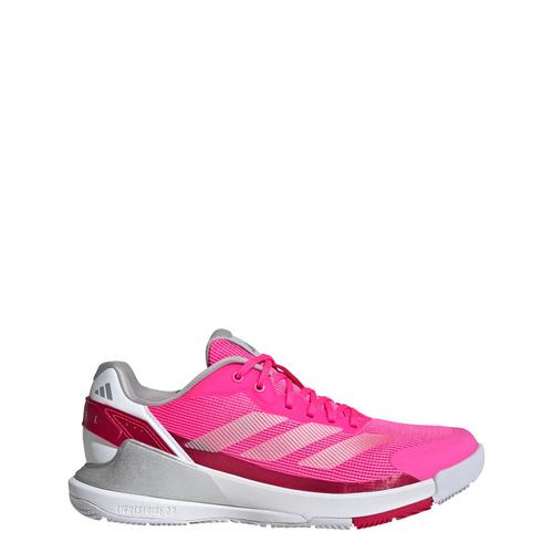 Rückansicht von adidas Crazyquick Lightstrike Padel-Schuh Tennisschuhe Damen Lucid Pink / Silver Metallic / Lucid Red