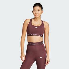 Rückansicht von adidas TECHFIT Sport-BH Sport-BH Damen Aurora Ruby / Brown