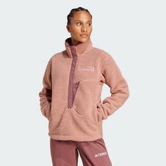 Rückansicht von adidas Terrex Xploric High Pile Fleece Oberteil Fleecejacke Damen Warm Clay