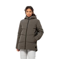 Rückansicht von Jack Wolfskin KAROLINGER LONG JKT W Funktionsjacke Damen cold coffee