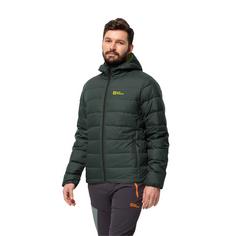 Rückansicht von Jack Wolfskin ATHER DOWN HOODY M Daunenjacke Herren black olive / firefly