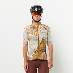 Rückansicht von Jack Wolfskin GRAVEX PRINTED FZ S/S W Funktionsshirt Damen STRATA salted caramel