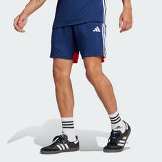 Rückansicht von adidas Tiro 25 Essentials Shorts Fußballshorts Herren Team Navy / Red