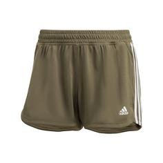 adidas Pacer 3-Streifen Knit Shorts Funktionsshorts Damen Olive Strata / White