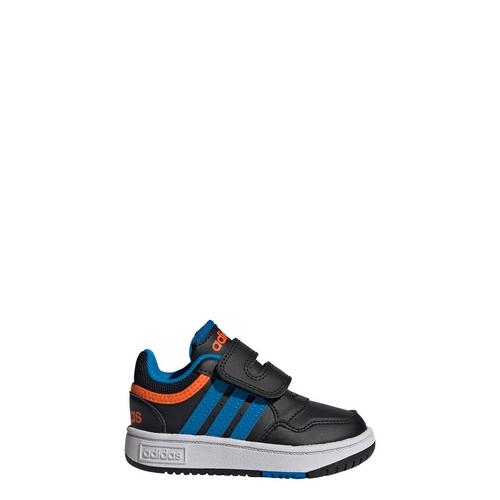 Rückansicht von adidas Hoops Schuh Basketballschuhe Kinder Core Black / Blue Rush / Impact Orange