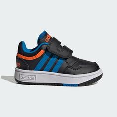 adidas Hoops Schuh Basketballschuhe Kinder Core Black / Blue Rush / Impact Orange