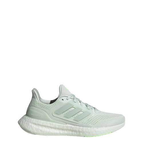 Rückansicht von adidas Pureboost 23 Laufschuh Laufschuhe Crystal Jade / Linen Green Met. / Green Spark