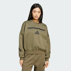 Rückansicht von adidas adidas Z.N.E. Sweatshirt Sweatshirt Damen Olive Strata